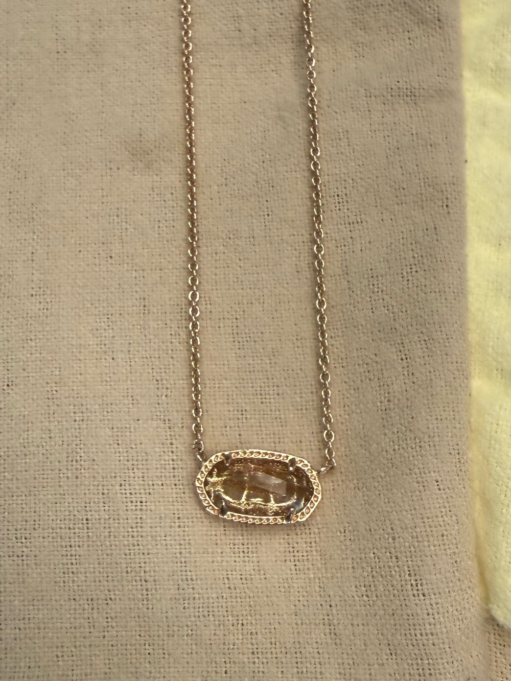 Kendra Scott Gold Oval Pendant Necklace with Clear-Crystal Center